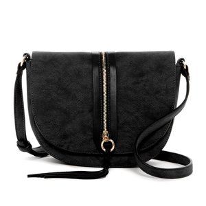 Urban Expressions NEW Finch Crossbody Handbag Vegan Leather BLACK Women's GIFT!